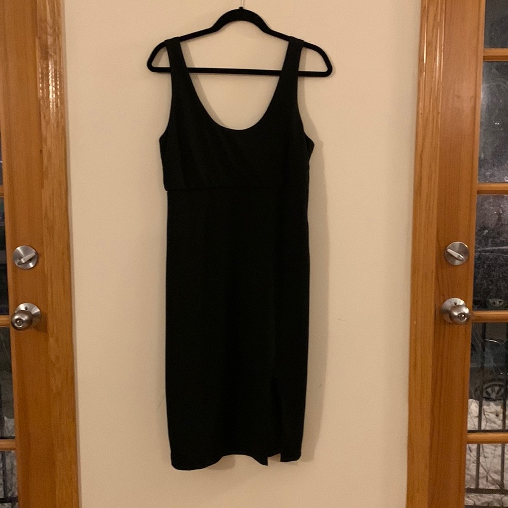 Alexia Admor black midi dress with slit.  Size 12.